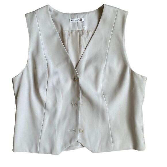 Avec Les Filles Vest Suit Cream M - Picture 1 of 6